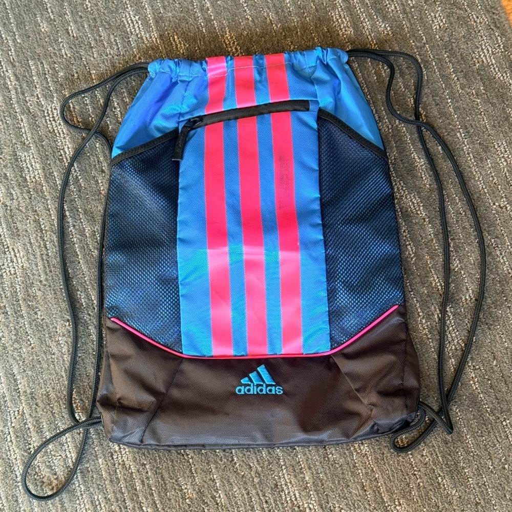 Adidas Blue & Pink Drawstring Gym Bag